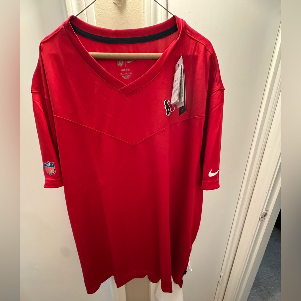Houston Texans Nike Dri-Fit On Field Short Sleeve T-Shirt Mens Size 4XL Red